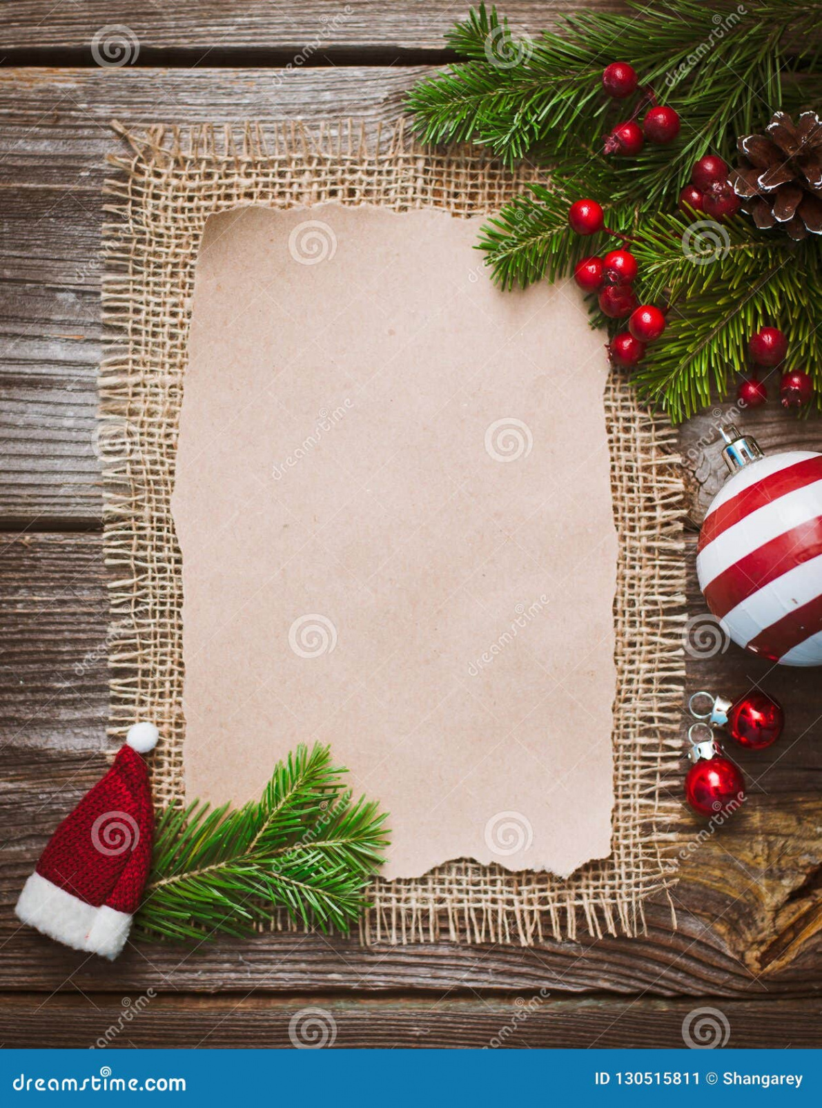 Christmas Letter, List, Congratulations on a Wooden Background