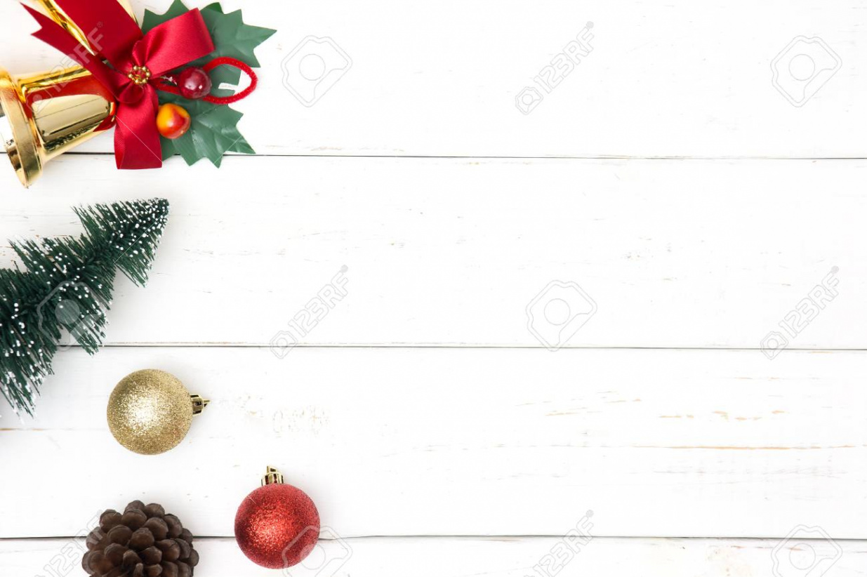 Christmas Or New Year Background, Plain Composition Made Of Xmas