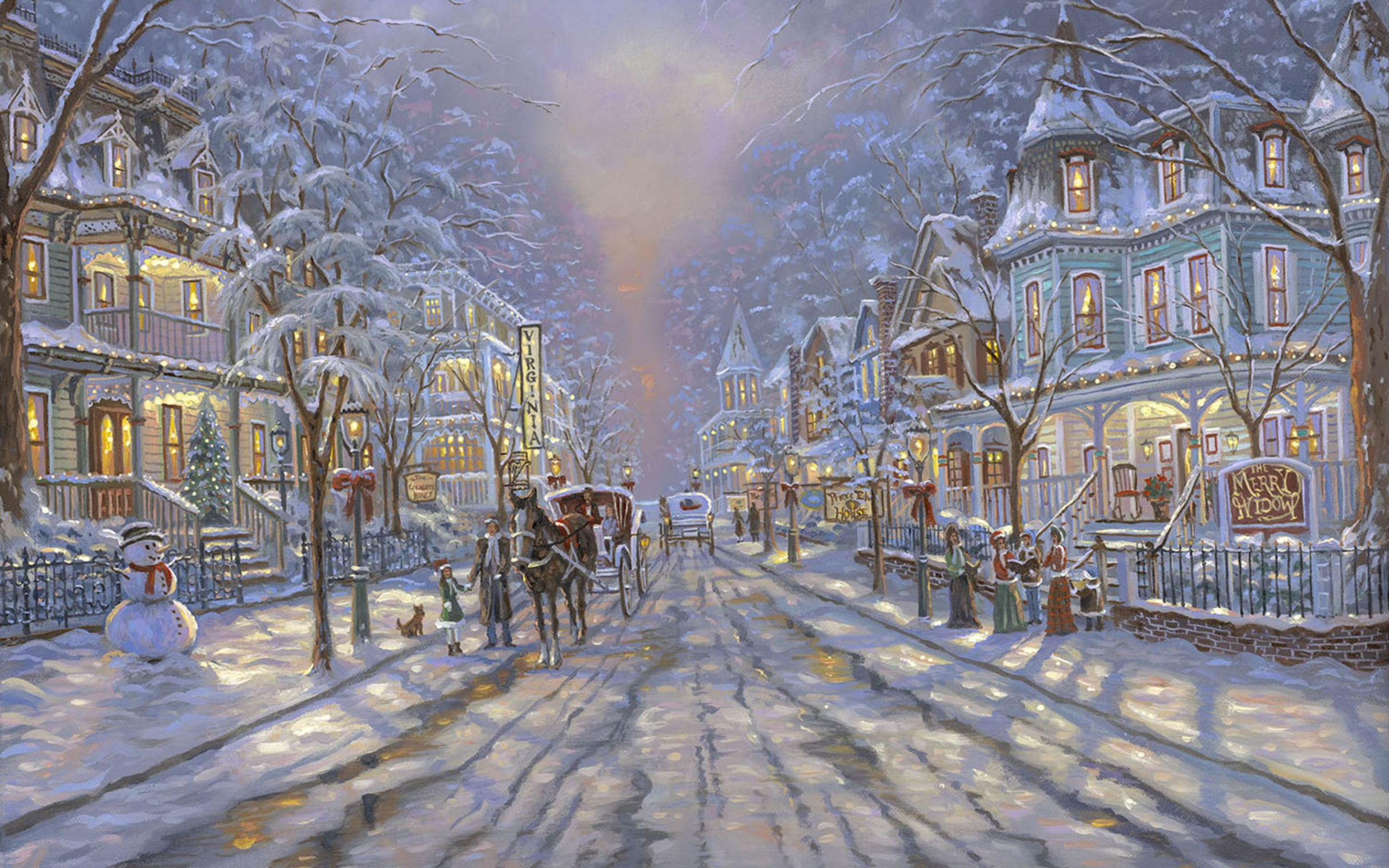 Christmas Paintings Wallpaper  wallpaper painting, Christmas