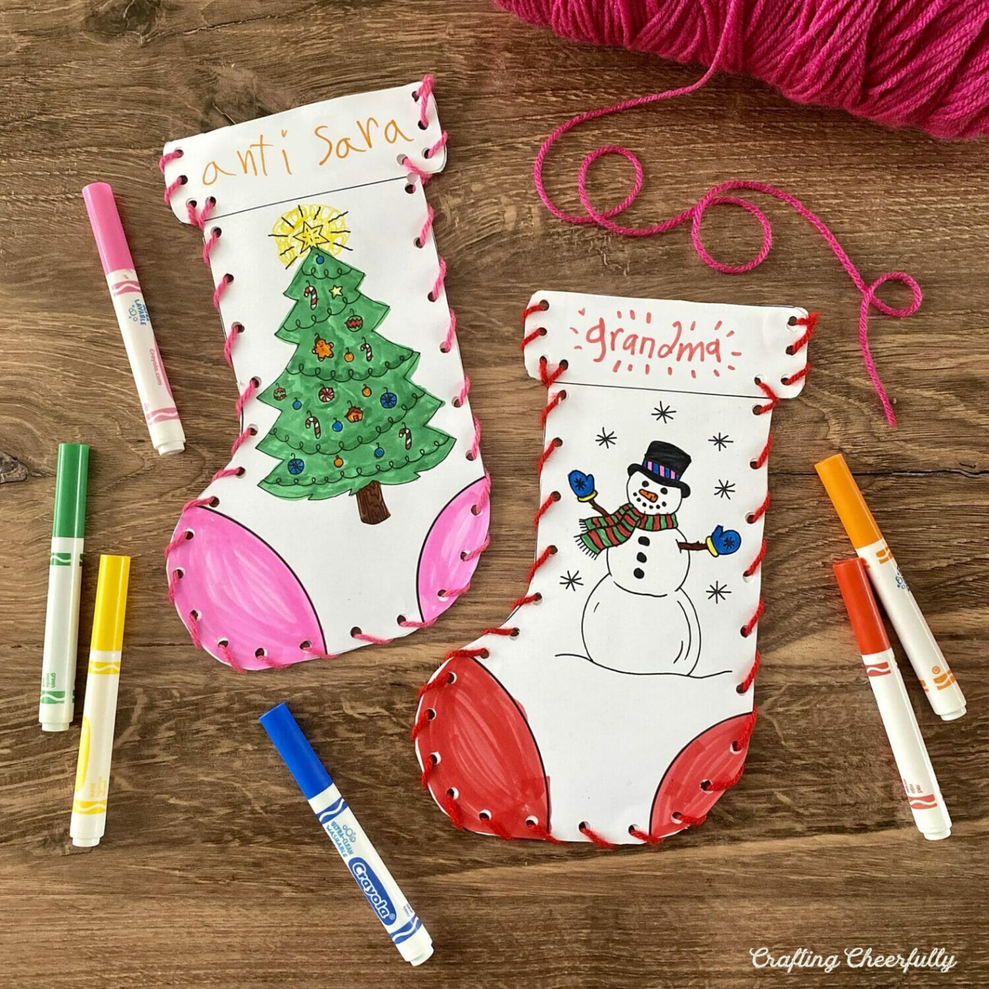Christmas Stocking Craft for Kids - Crafting Cheerfully