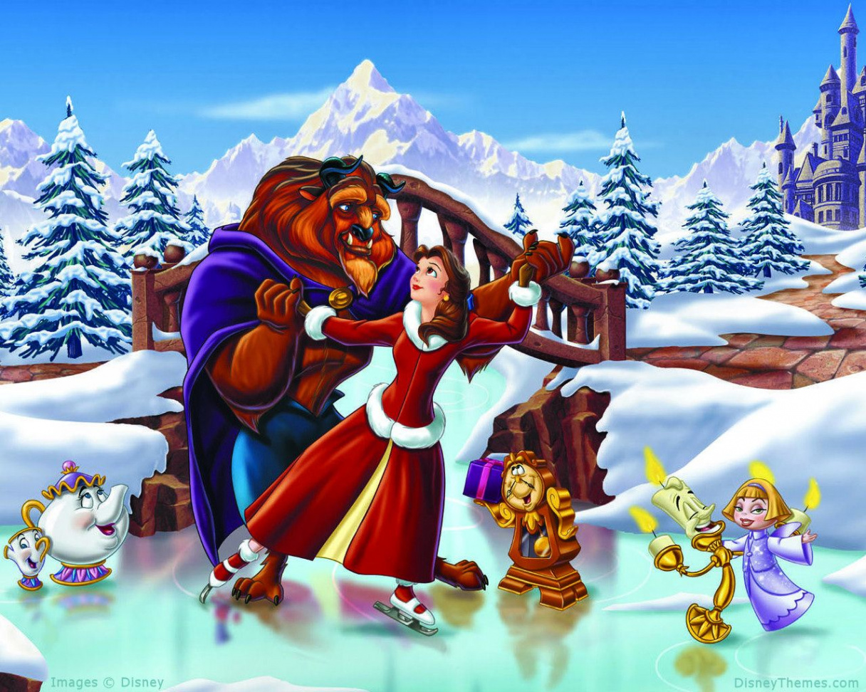 Christmas theme!  Beauty and the beast wallpaper, Disney