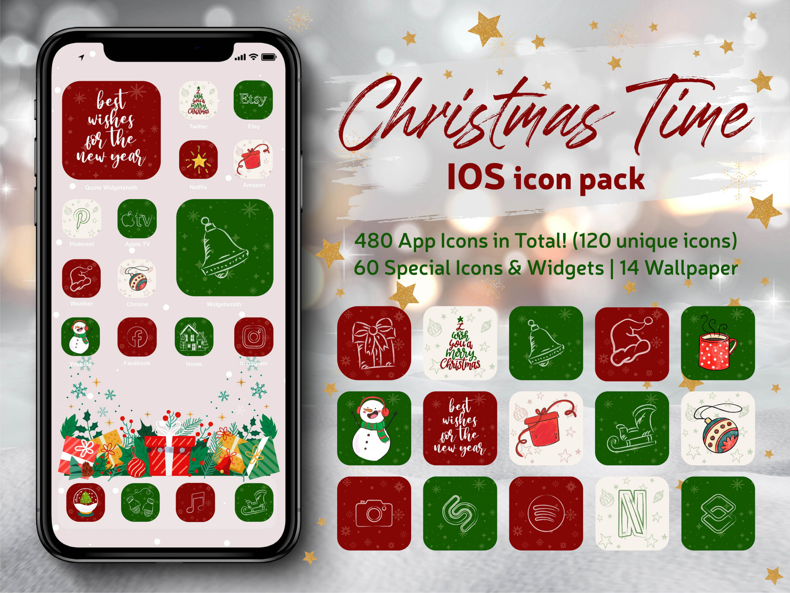 Christmas Time iPhone App Icon Set Ios Special App (Download Now