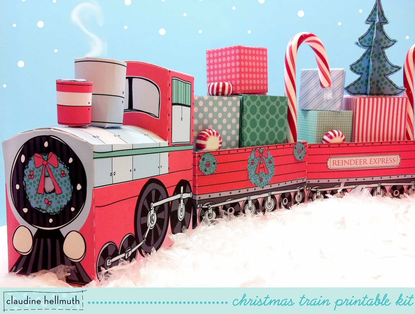 Christmas train set favor box and party centerpiece holds - Etsy