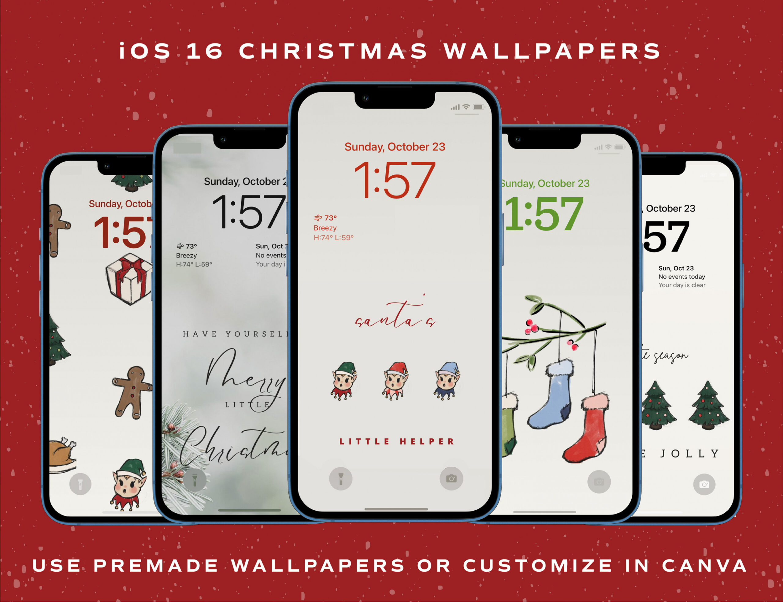 Christmas wallpaper iPhone aesthetic - Etsy