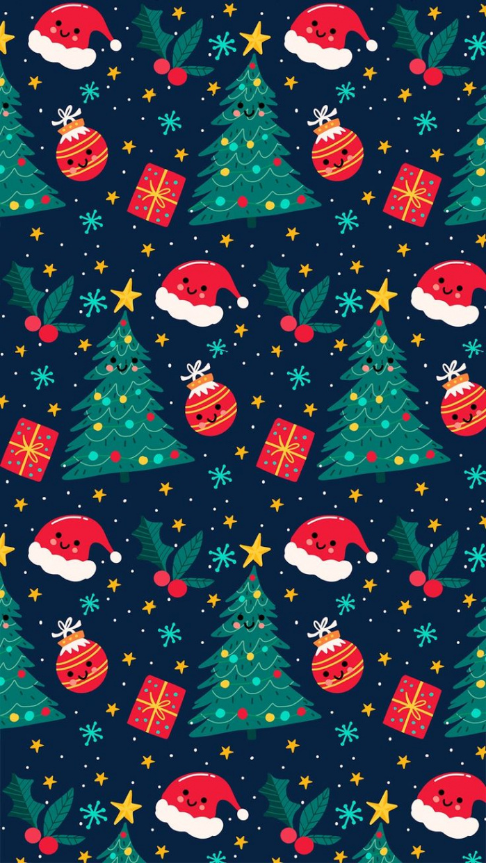 christmas wallpaper phone  Christmas tree wallpaper, Cute