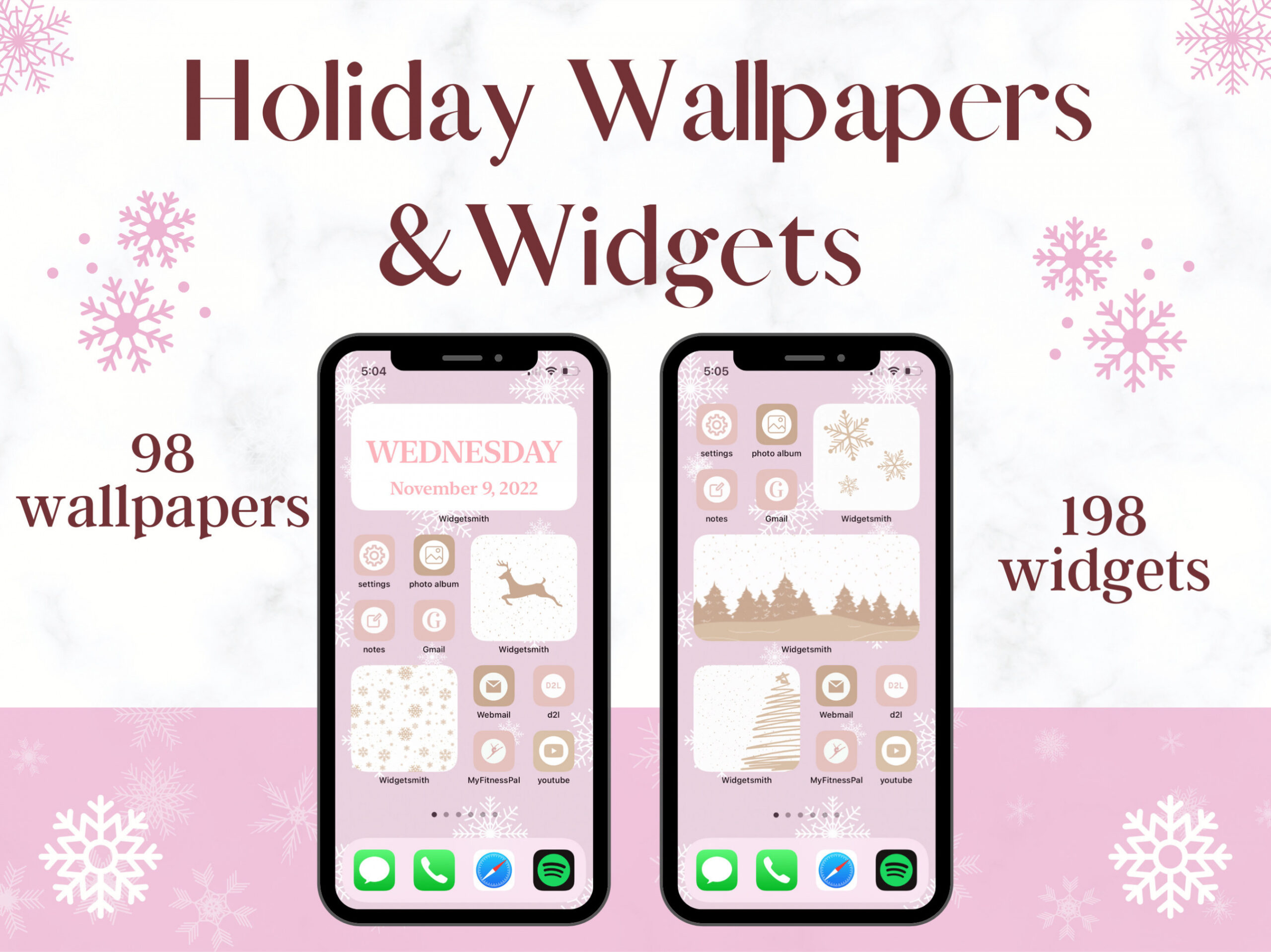 Christmas Wallpapers & Widgets Christmas Phone (Instant Download