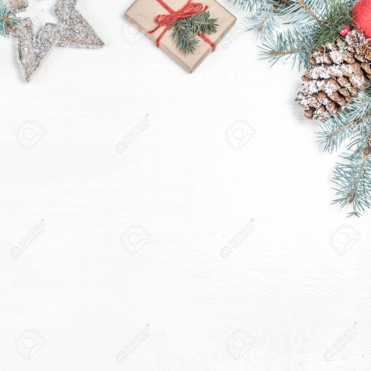 Creative Christmas Background Layout With Holiday Decorations And