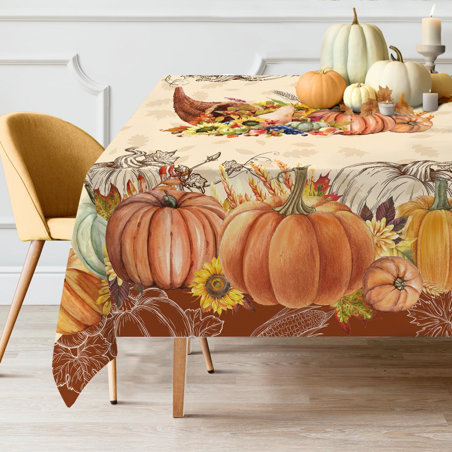 Cusugbaso Thanksgiving Tablecloth x for Rectangle Table - Fall and  Thanksgiving Decorations for Home - Thanksgiving Table Cloth Pumpkins  Holiday