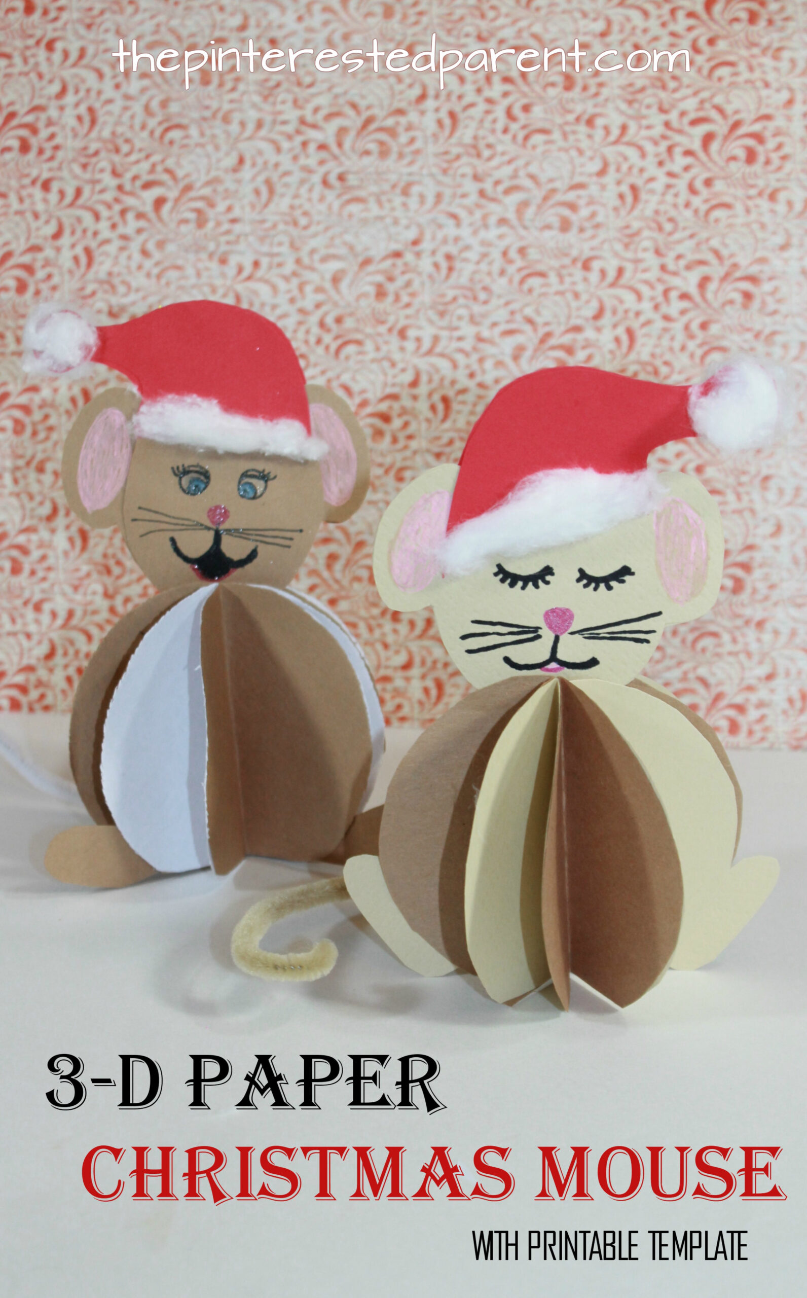 -D Construction Paper Christmas Mouse – The Pinterested Parent