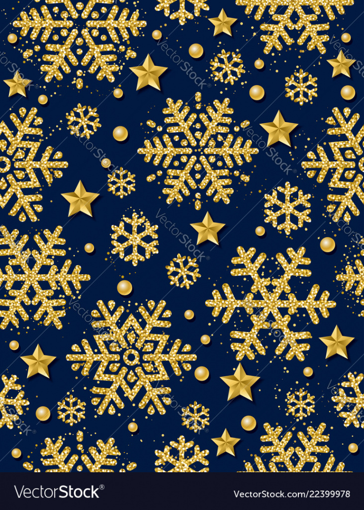 Dark blue christmas seamless pattern background Vector Image