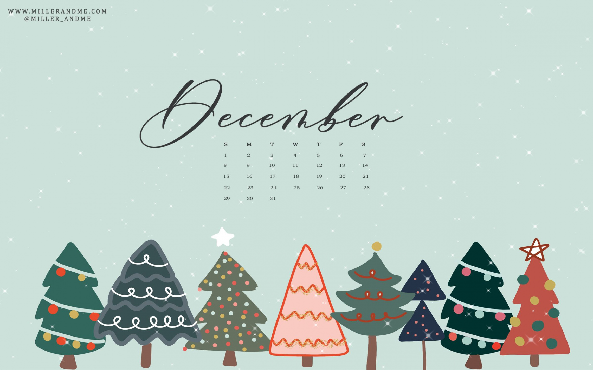 December  Desktop Background Option  — Miller & Me Design