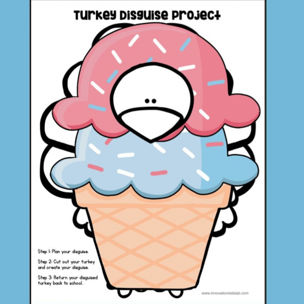 Disguise a Turkey Ice Cream Cone - Etsy