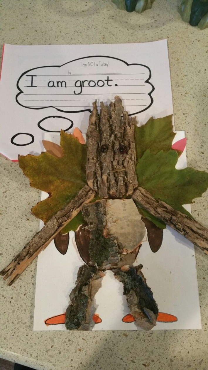 Disguise a Turkey project. I am Groot