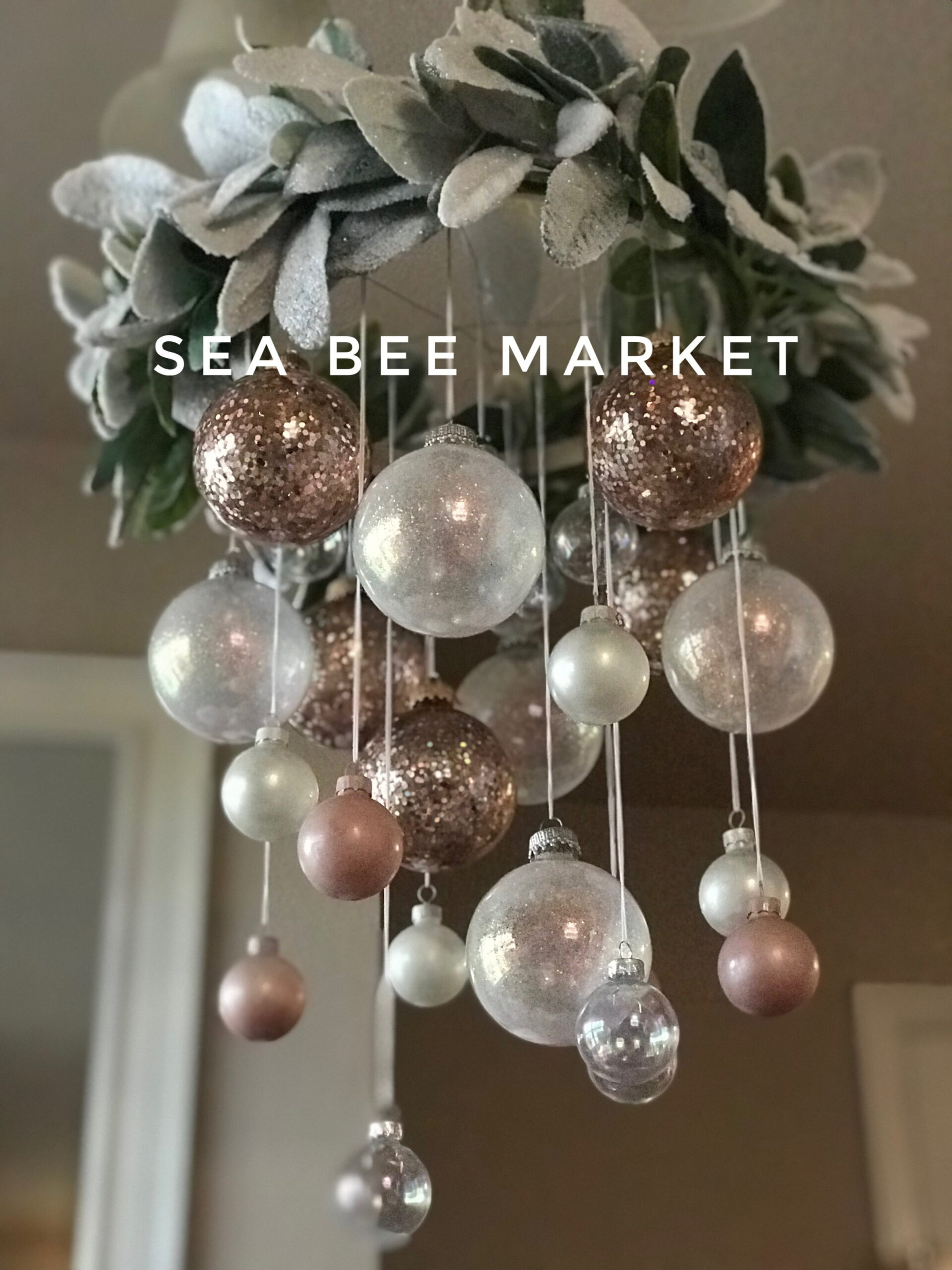 DIY Christmas Ornament Chandelier — Sea Bee Market