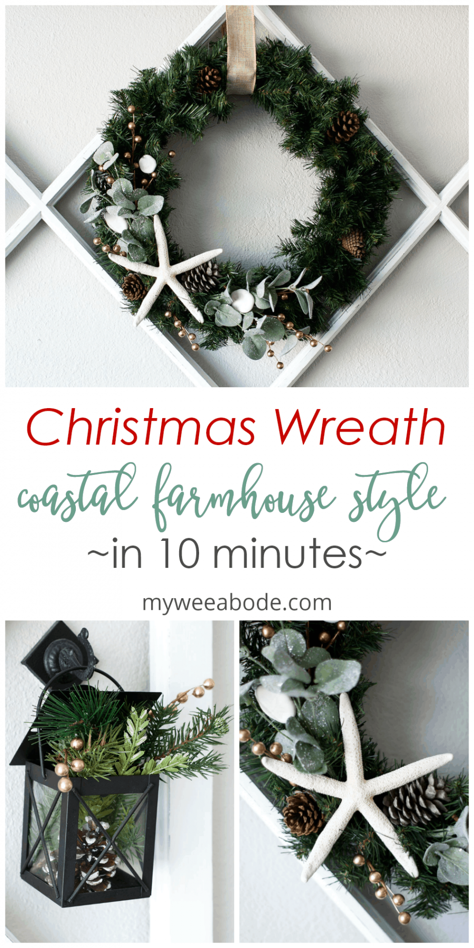 DIY Coastal Farmhouse Winter Wreath -