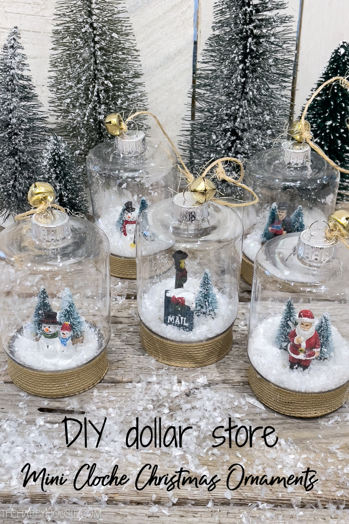 DIY Dollar Store Crafts: Mini Cloche Christmas Ornaments  The