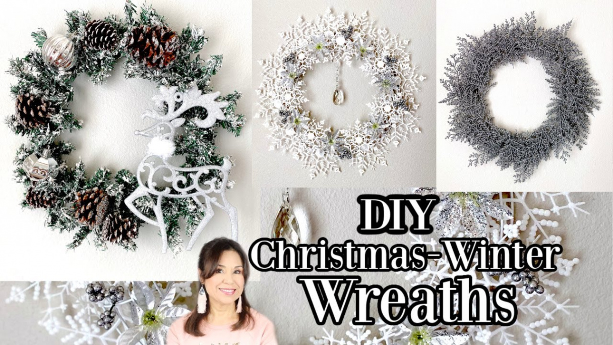 DIY DOLLAR TREE CHRISTMAS-WINTER WREATHS  / HIGH END ELEGANT WINTER  HOME DECOR