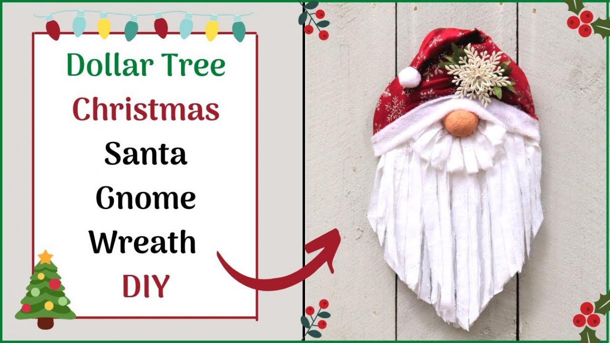 DIY Dollar Tree Santa Gnome Wreath  Christmas Gnome Step by Step Tutorial   Christmas in July 🎅