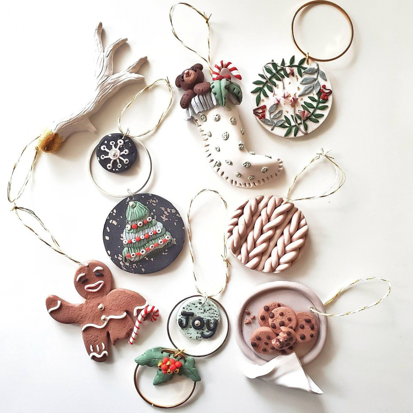 DIY Holiday Kit  Make  Ornaments &  Earrings from Polymer Clay