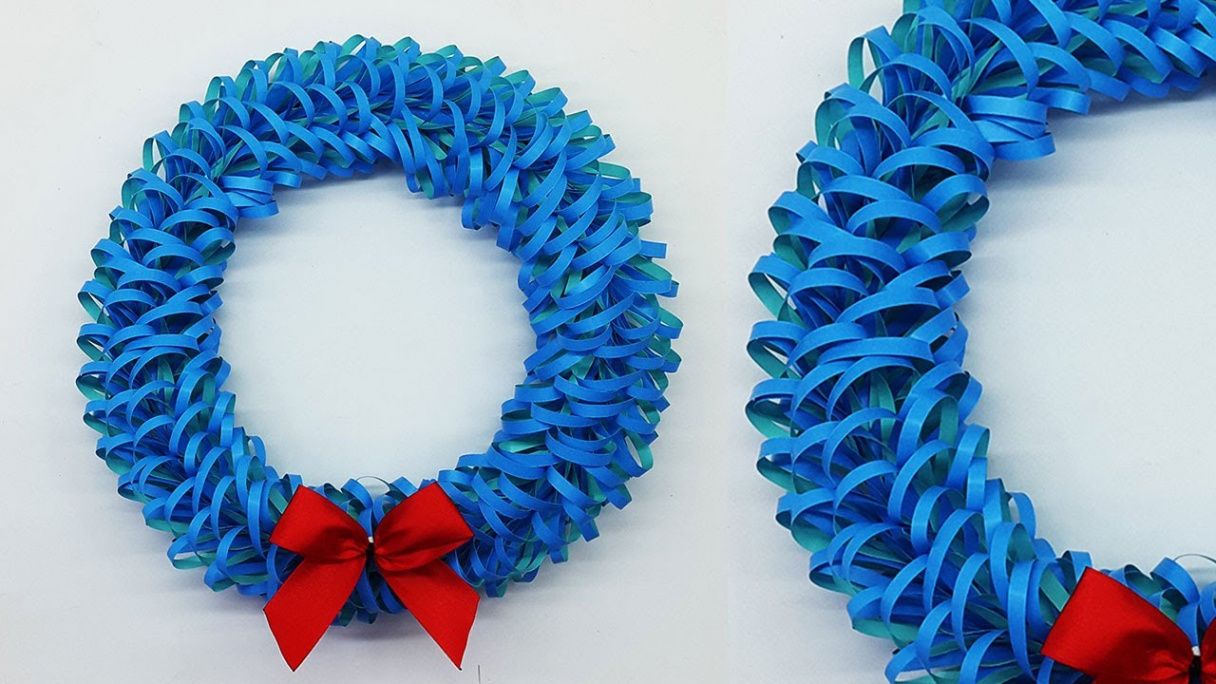 DIY How to Make Paper Christmas Wreath /Winter Decor  Paper Wreath for  Christmas Decorations Ideas