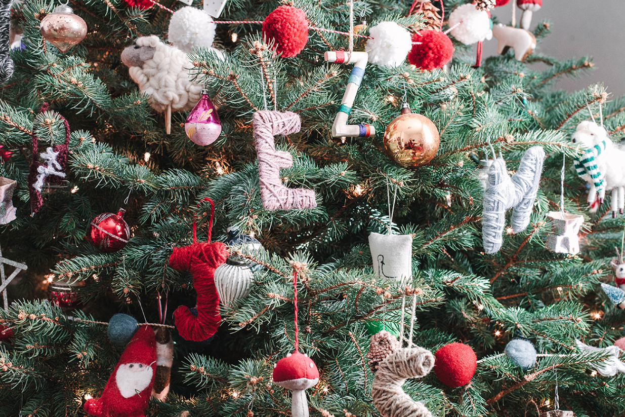 DIY  Kid-Friendly Christmas Ornaments - Yarn Letters - A Daily