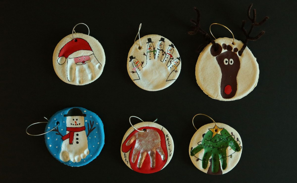 DIY Ornaments  Holiday Memories with Salt Dough Handprint