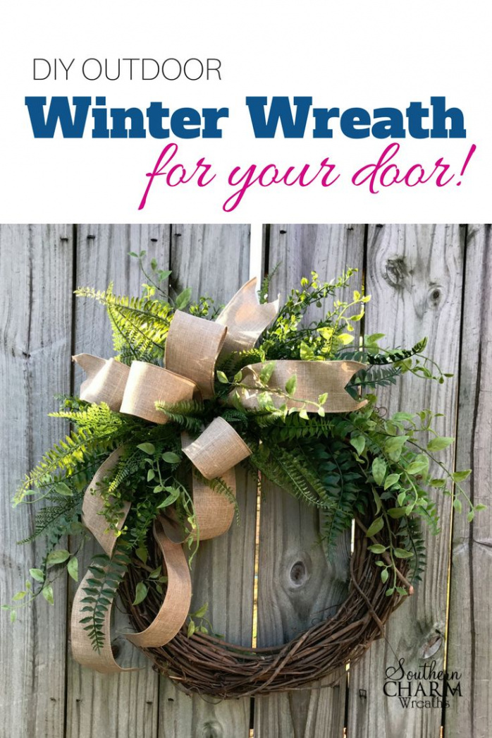 DIY Outdoor Winter Wreath For Your Door  Winter wreath, Door