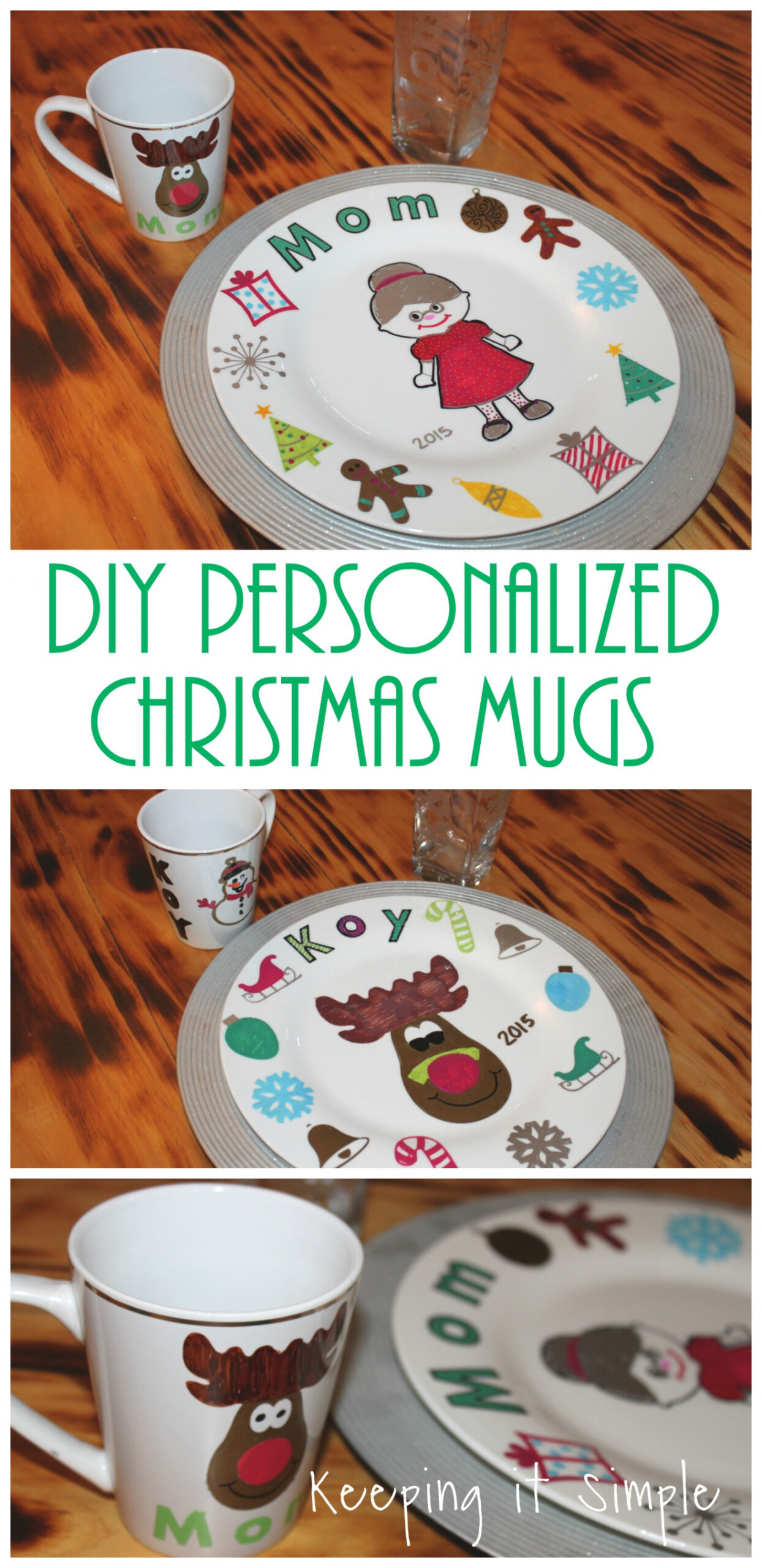 DIY Personalized Christmas Mugs - Keeping it Simple