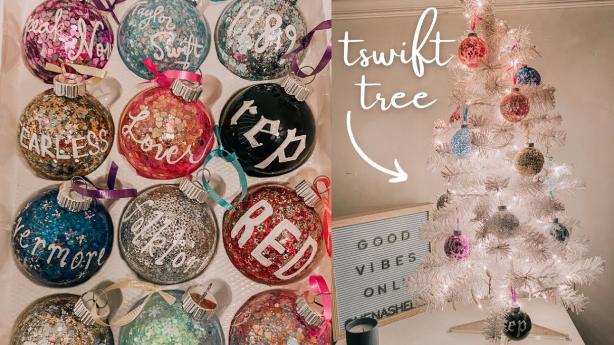 DIY Taylor Swift glitter ornaments for my tree! meet my dogs & filming a  video // Nena Shelby Vlogs