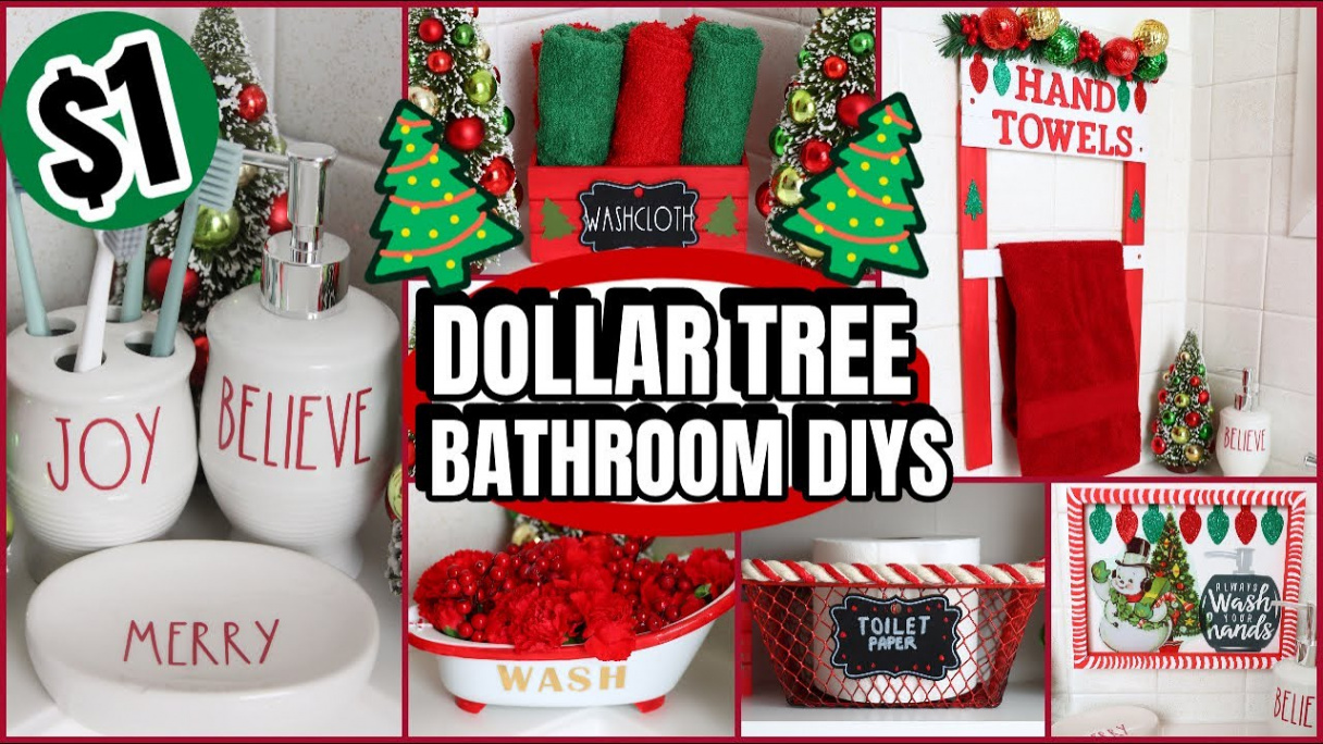 DOLLAR TREE BATHROOM CHRISTMAS DIYS YOU HAVE TO TRY! EASY AND INEXPENSIVE