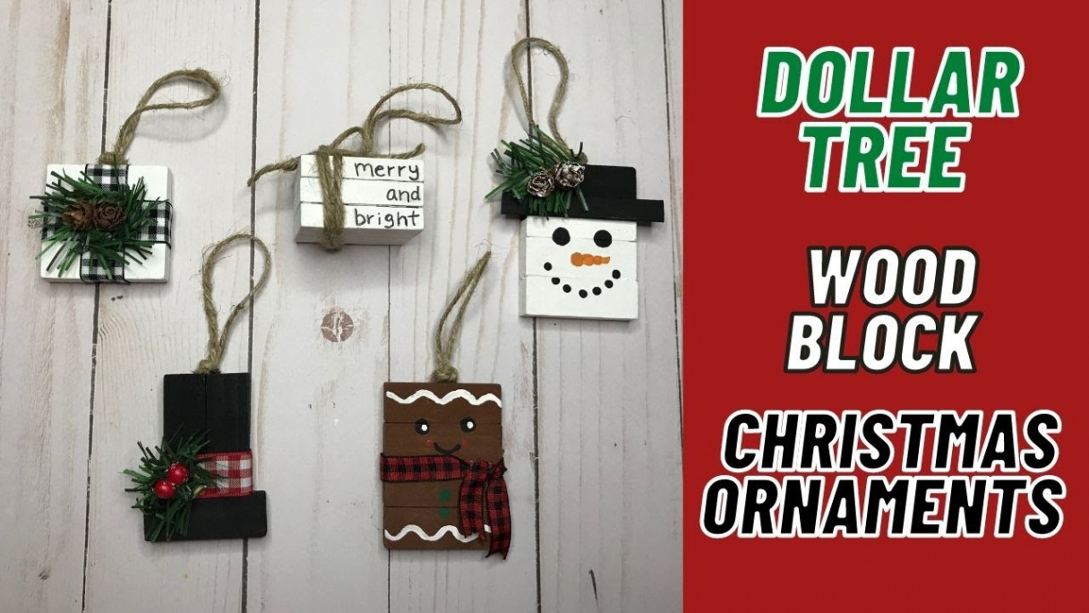 $ Dollar Tree Tumbling Tower/Jenga Block DIY Christmas Ornaments  Dollar  Tree Christmas Ornaments