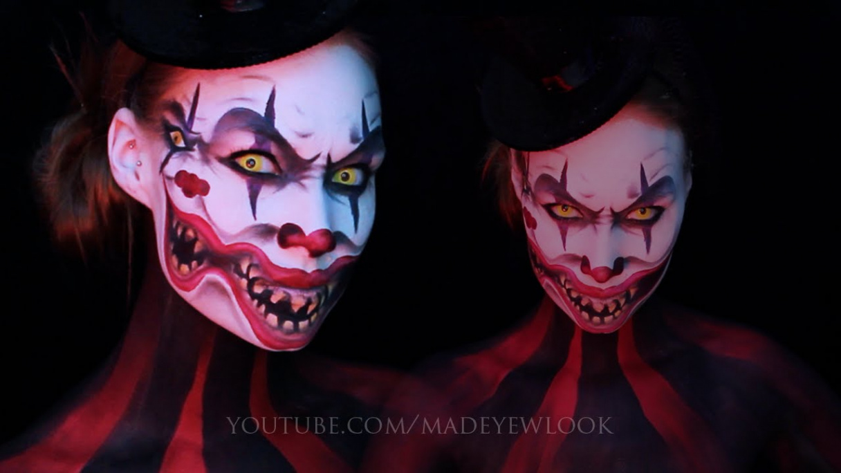 Double Face Clown Makeup Tutorial  Dual