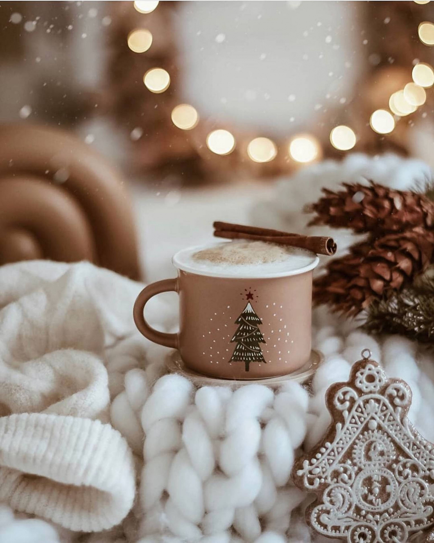 Download Beige Cozy Christmas Aesthetic Wallpaper  Wallpapers