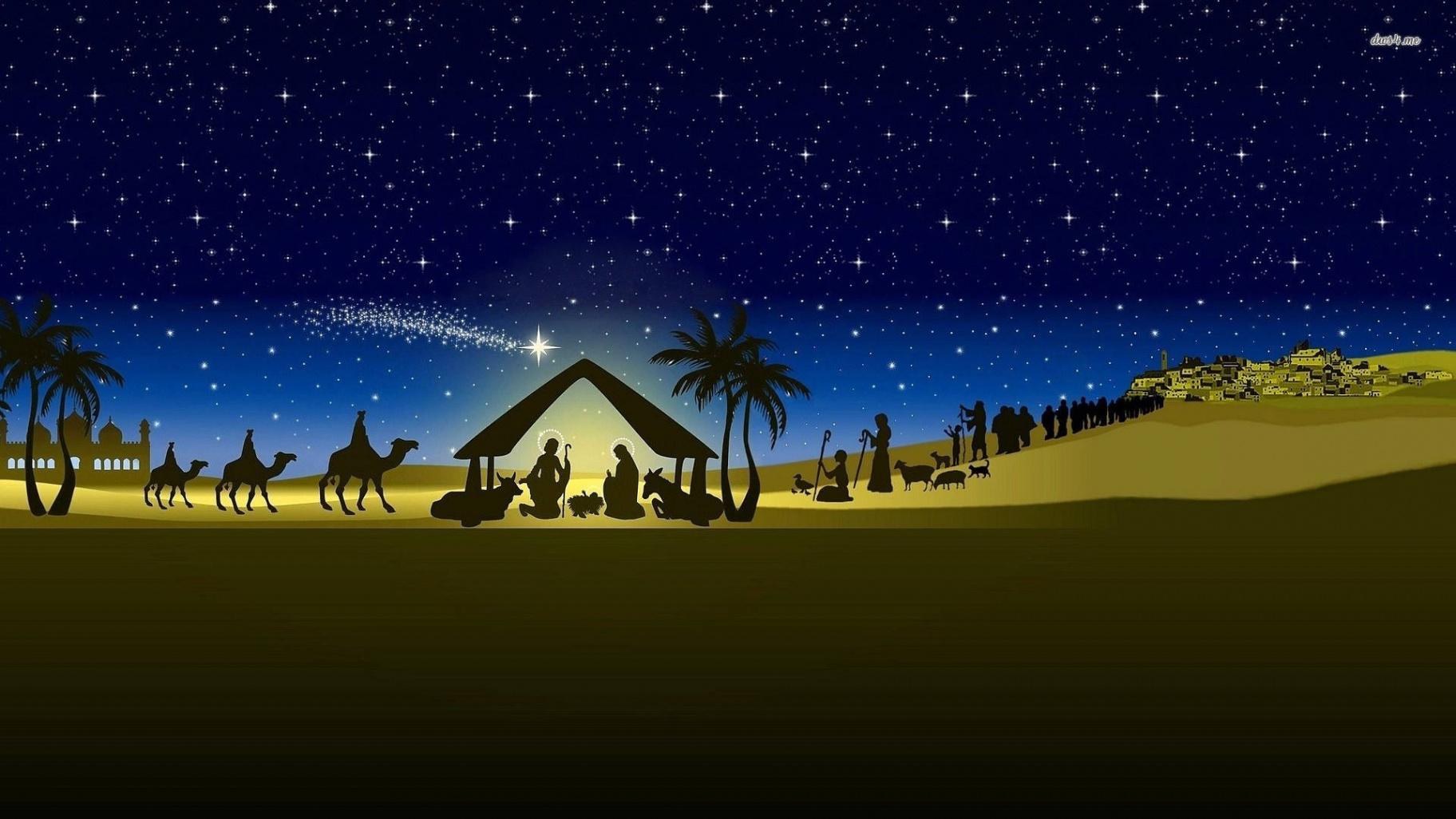 Download Christmas Scenes Birth of Jesus Christ Wallpaper