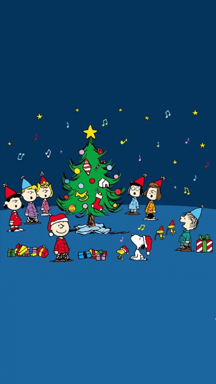 Download Cute Christmas Charlie Brown And Friends Wallpaper