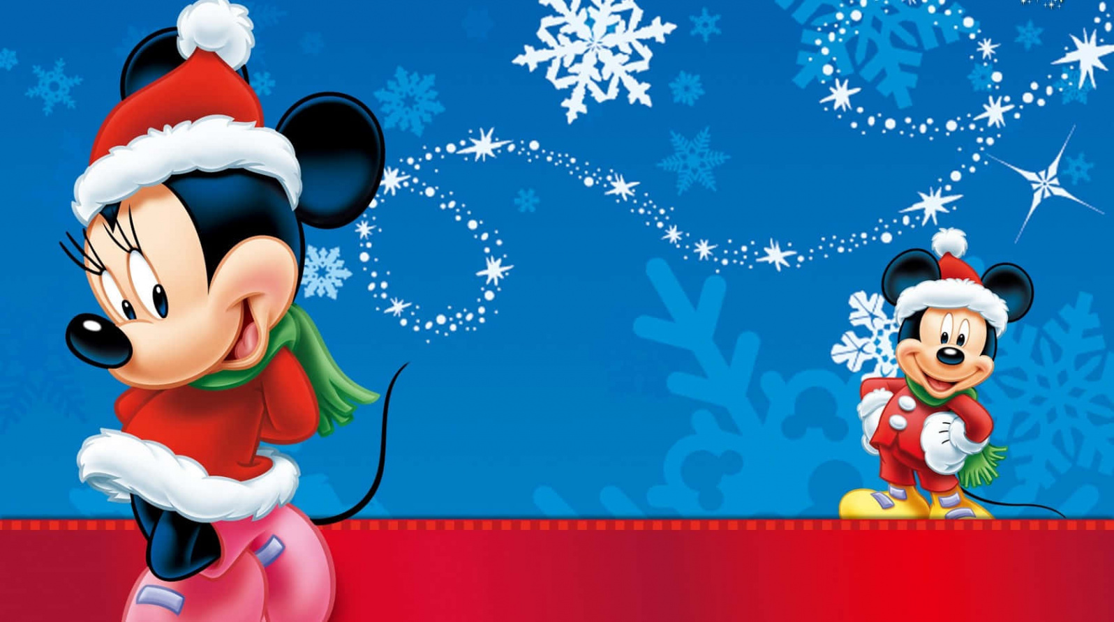 Download Cute Disney Christmas Animated Couple Wallpaper