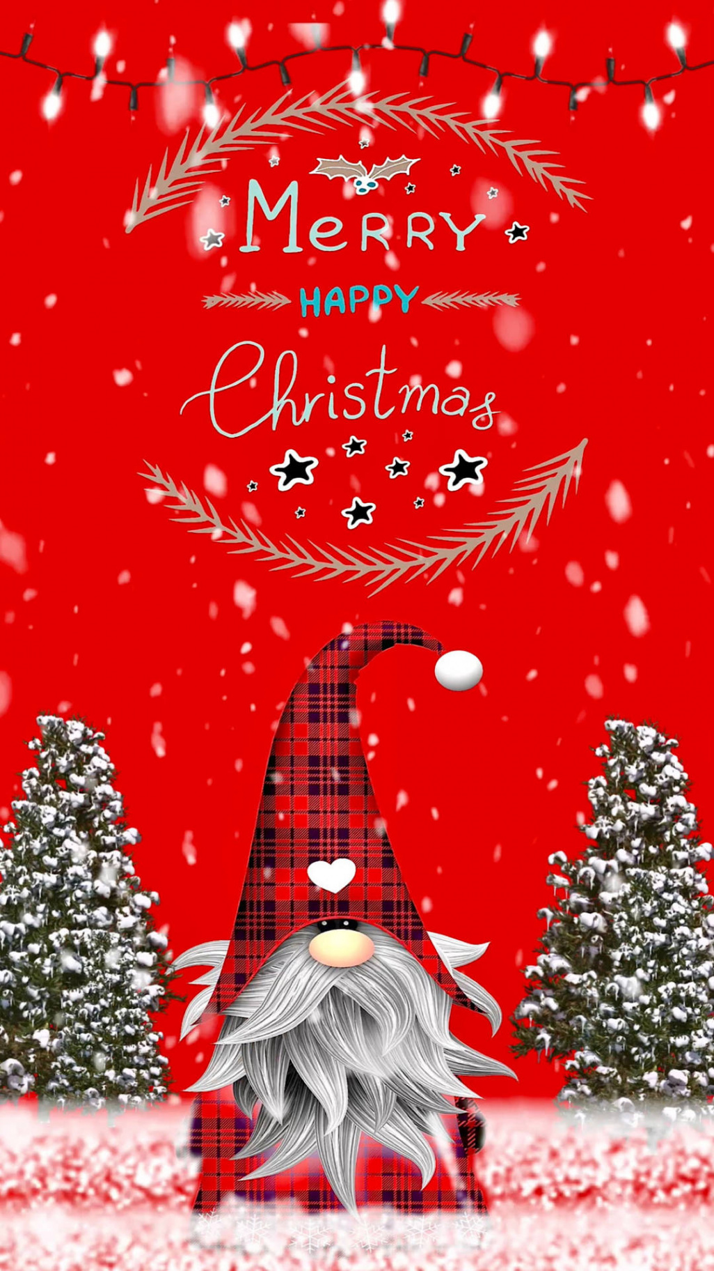 Download Cute Merry Christmas Plaid Gnome Wallpaper  Wallpapers
