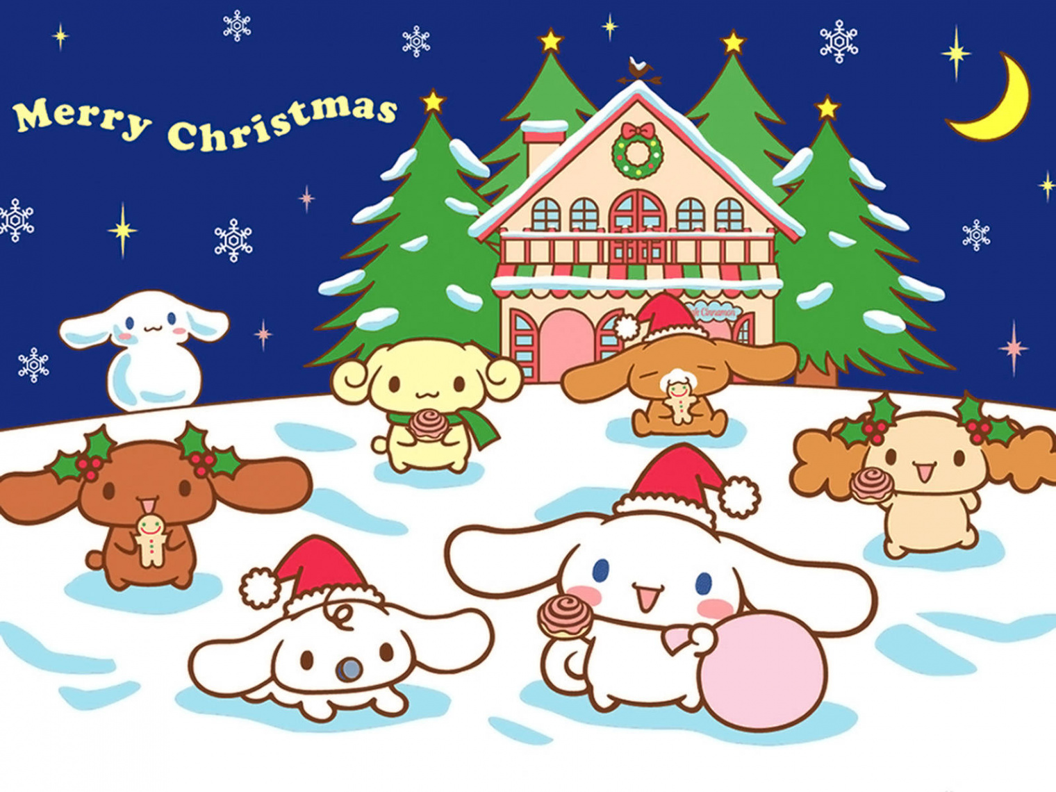 Download Merry Christmas Sanrio Characters Wallpaper  Wallpapers