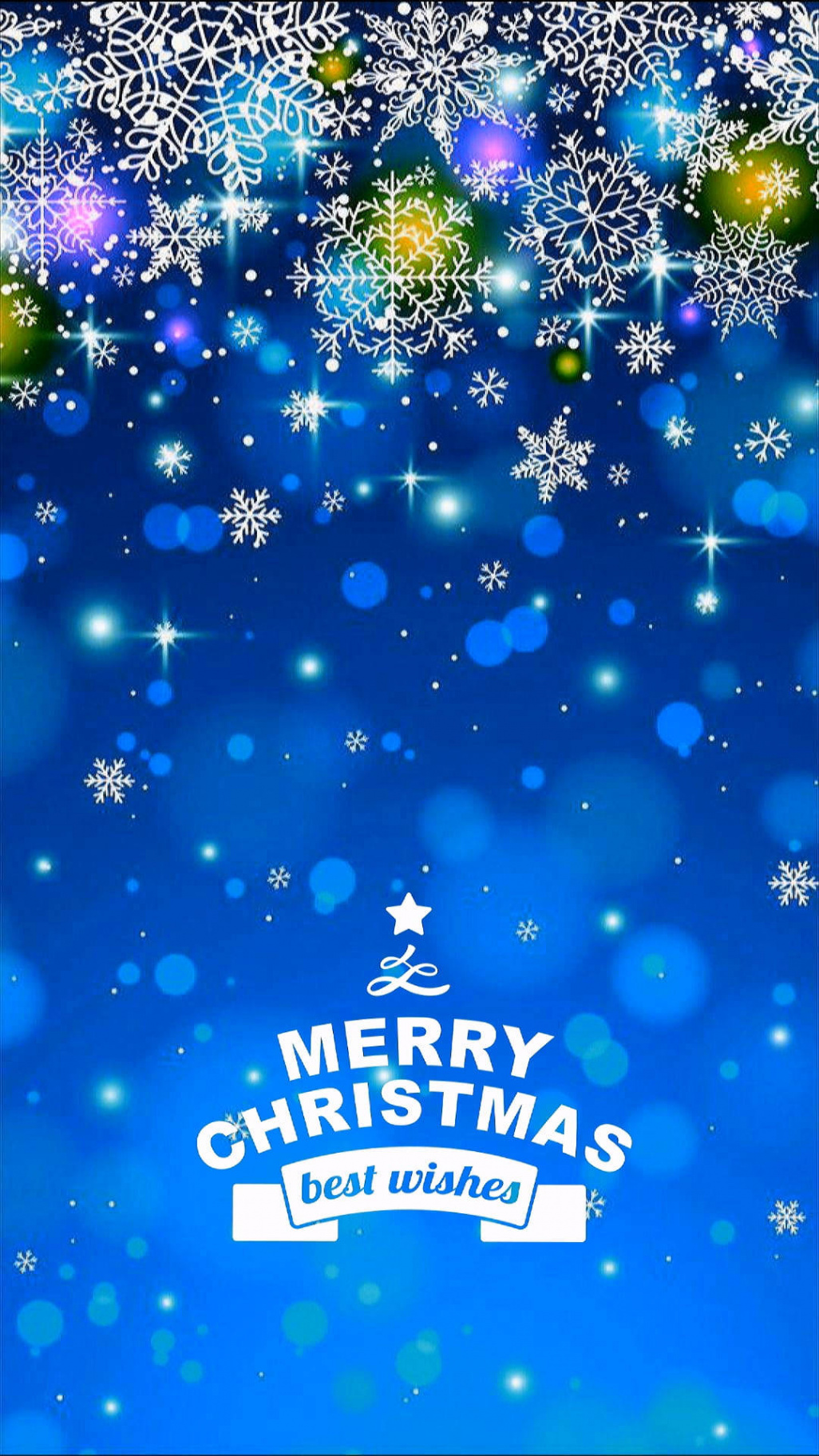 Download Sparkly Blue Merry Christmas Iphone Wallpaper