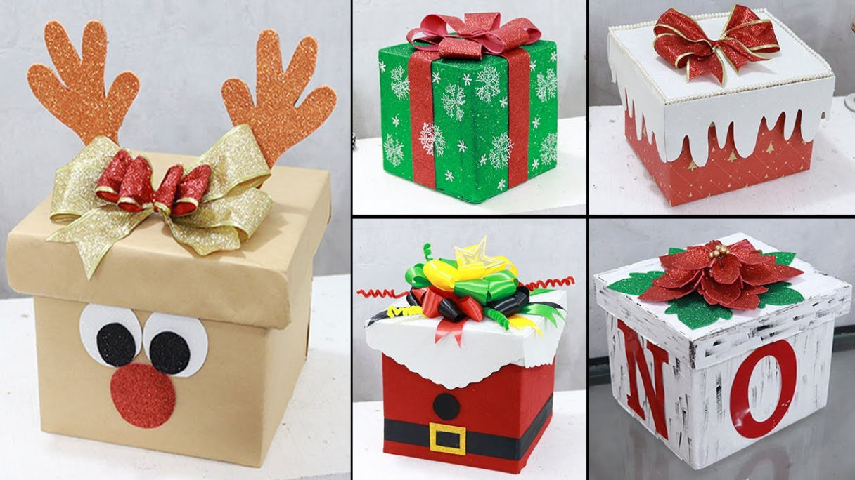 Easy and Budget-Friendly Gift Box Decor -  DIY Christmas Gift Boxes