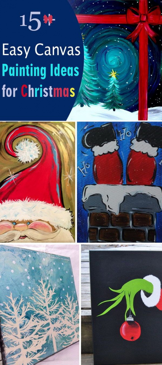 Easy Canvas Painting Ideas for Christmas!  Diy christmas canvas