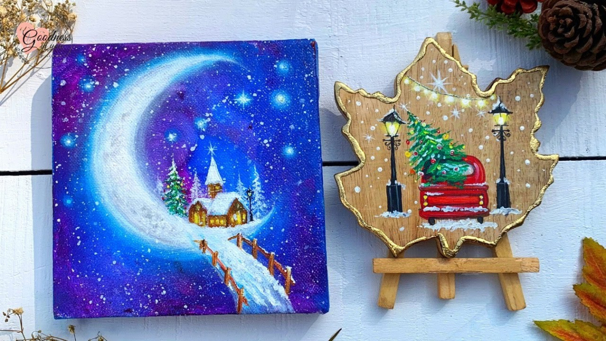 Easy Christmas Gift Ideas / DIY Painting and Card Ideas