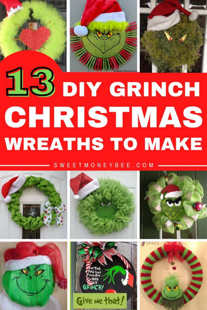 Easy DIY Grinch Christmas Wreath Ideas  Christmas wreaths, Grinch