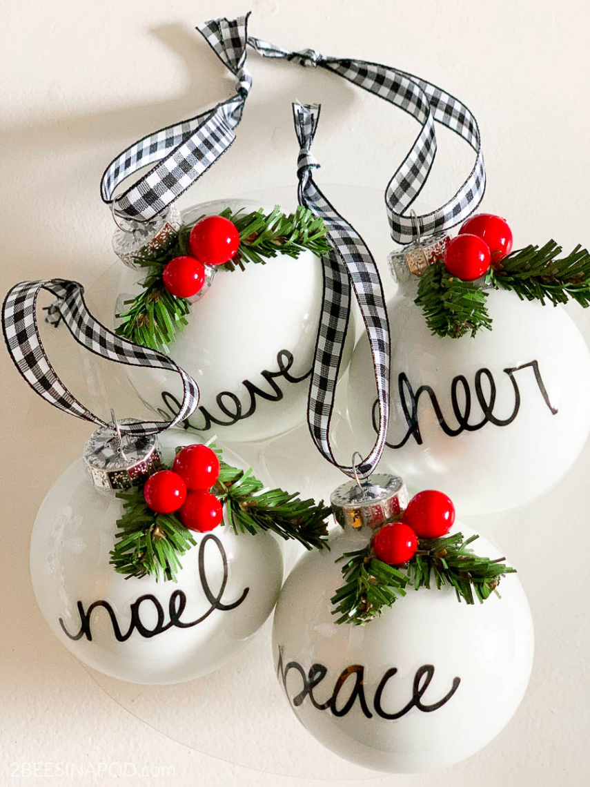 Easy DIY Personalized Christmas Ornaments - Thrifty Style Team -