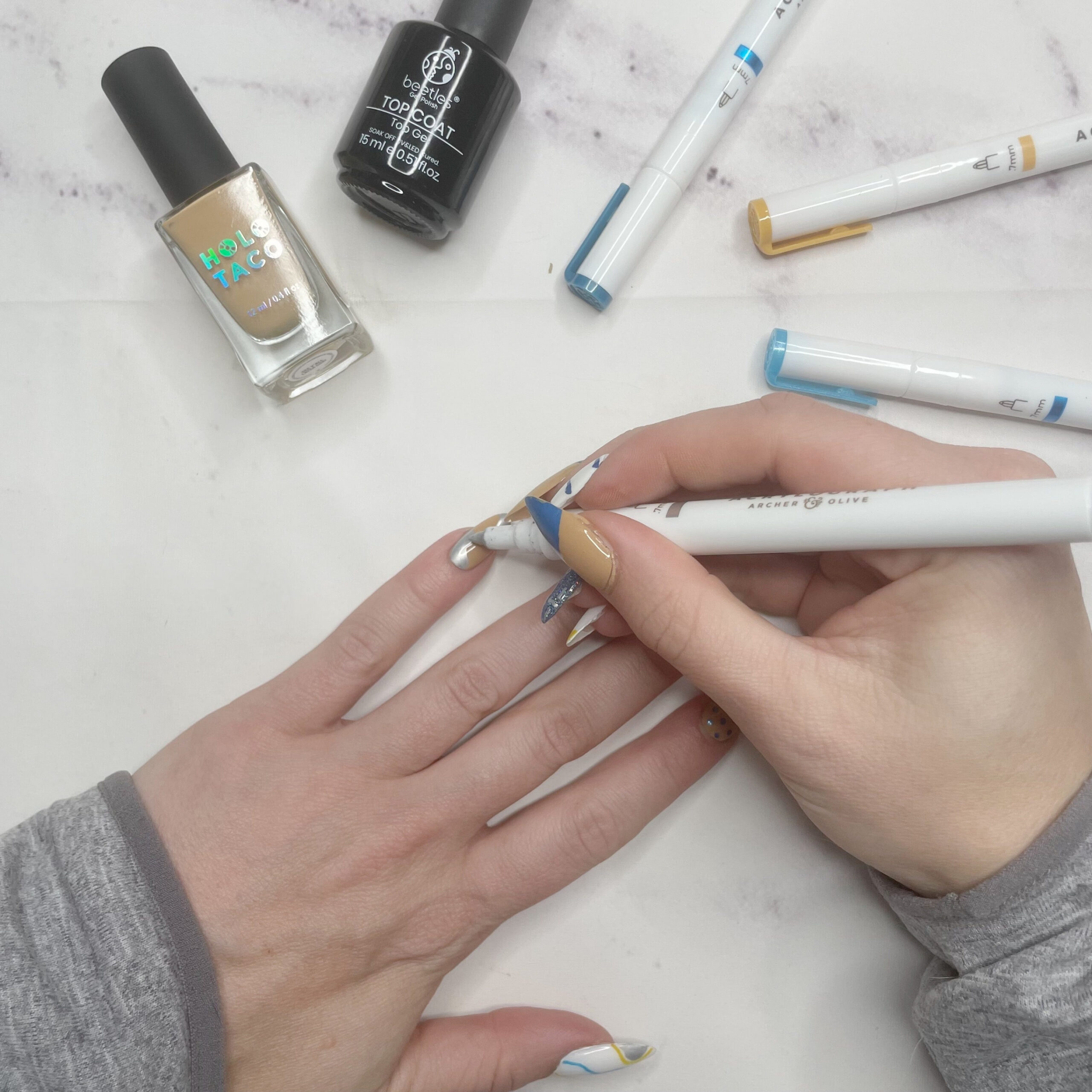 Easy Nail Art Designs and Tips Using Acrylic Paint Pens