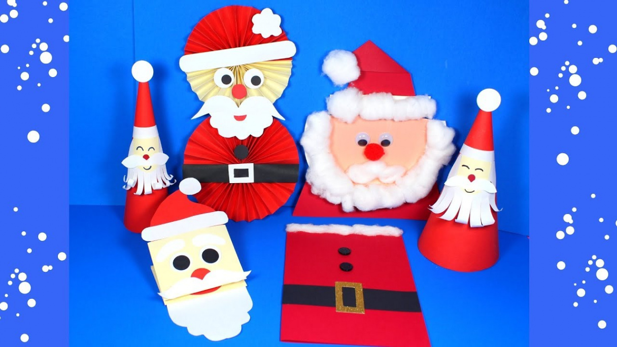 Easy Paper Santa Craft Ideas  Christmas Crafts for Kids