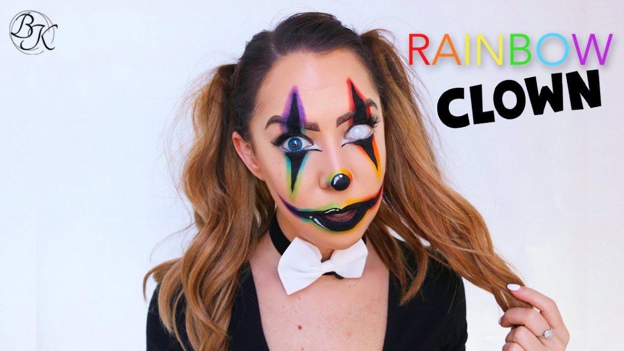 Easy Rainbow Clown Makeup Tutorial // by Bridgitte K Makeup