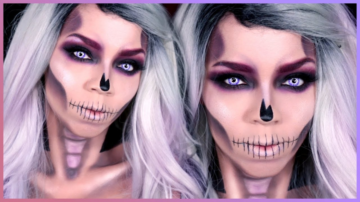 Easy Skull Makeup Tutorial - Halloween Skull Makeup Tutorial