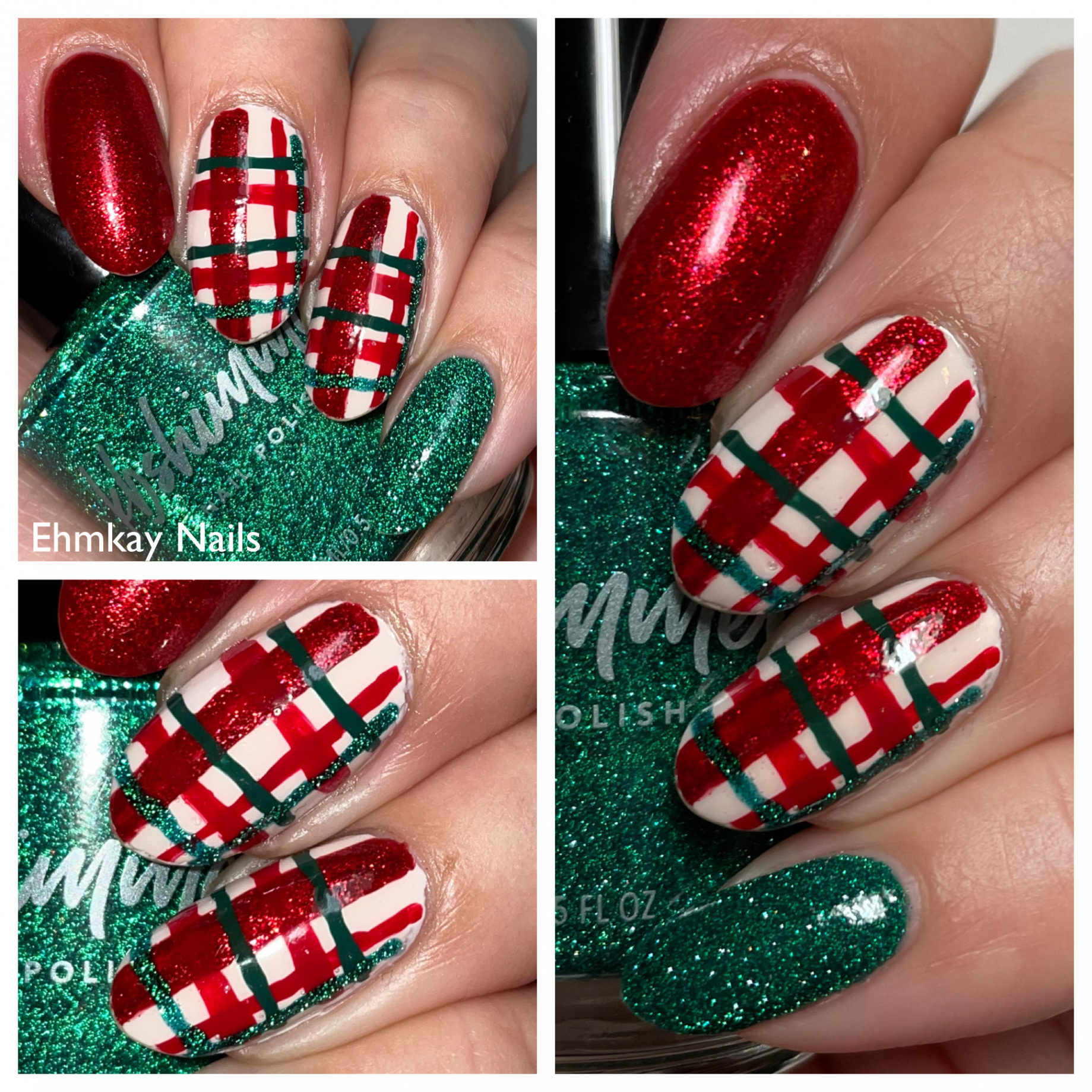 ehmkay nails: Christmas Plaid Nail Art