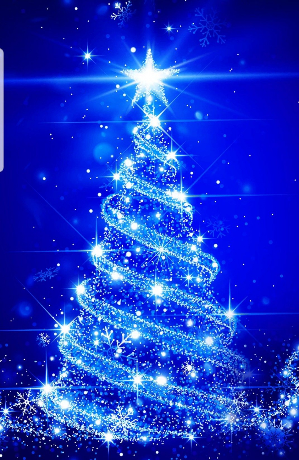 Elegant Blue Lit Christmas Tree